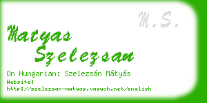 matyas szelezsan business card