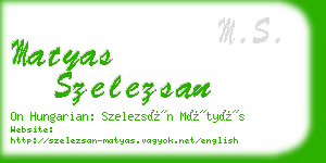 matyas szelezsan business card